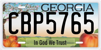 GA license plate CBP5765