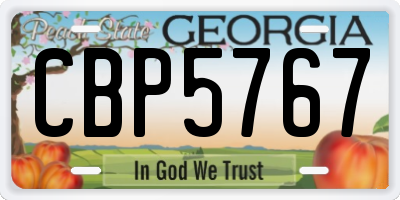 GA license plate CBP5767