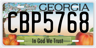 GA license plate CBP5768