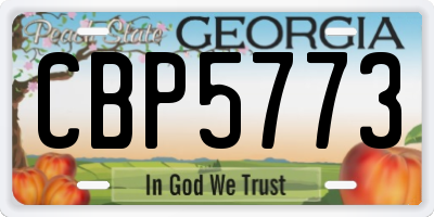 GA license plate CBP5773
