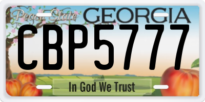 GA license plate CBP5777