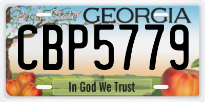 GA license plate CBP5779
