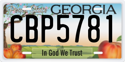 GA license plate CBP5781