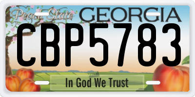 GA license plate CBP5783