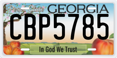 GA license plate CBP5785