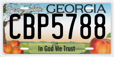 GA license plate CBP5788