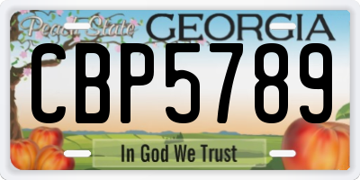 GA license plate CBP5789