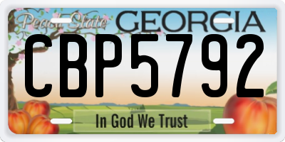GA license plate CBP5792