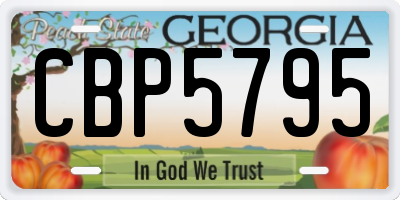 GA license plate CBP5795
