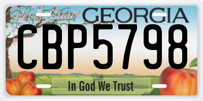 GA license plate CBP5798