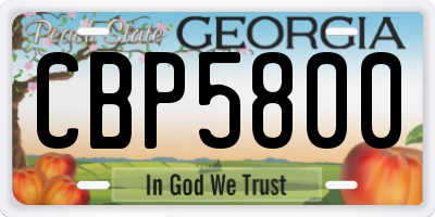 GA license plate CBP5800