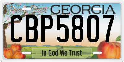 GA license plate CBP5807