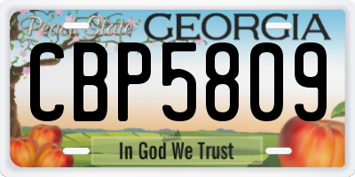 GA license plate CBP5809