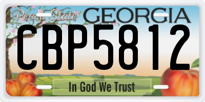 GA license plate CBP5812