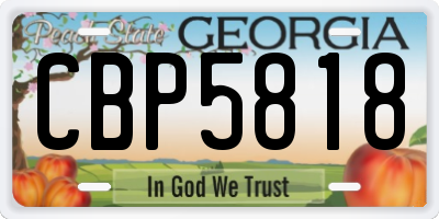 GA license plate CBP5818