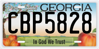 GA license plate CBP5828