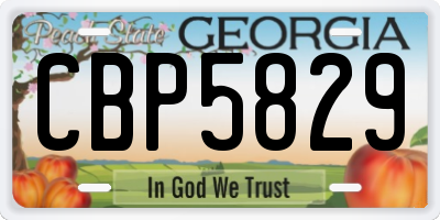 GA license plate CBP5829
