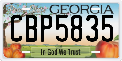 GA license plate CBP5835