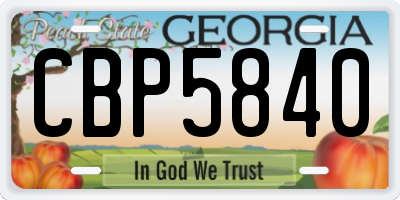 GA license plate CBP5840