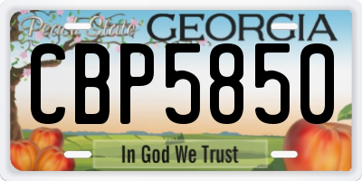 GA license plate CBP5850