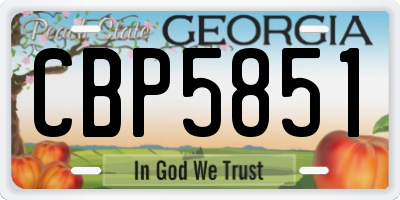 GA license plate CBP5851
