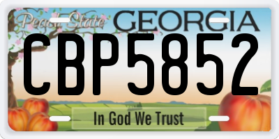 GA license plate CBP5852