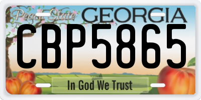 GA license plate CBP5865