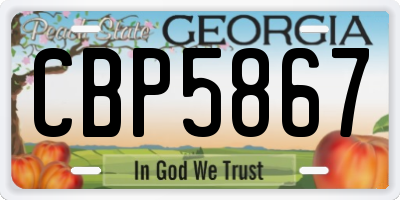 GA license plate CBP5867