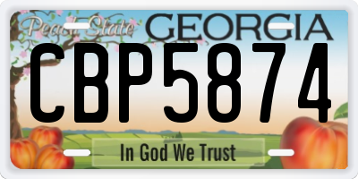 GA license plate CBP5874