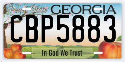 GA license plate CBP5883