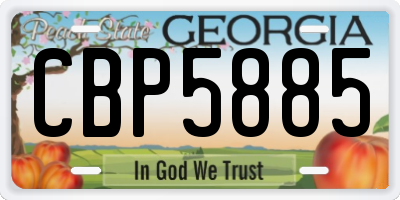 GA license plate CBP5885