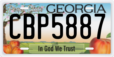 GA license plate CBP5887