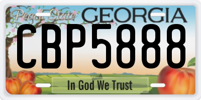 GA license plate CBP5888