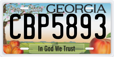GA license plate CBP5893