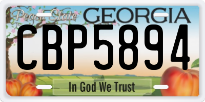 GA license plate CBP5894