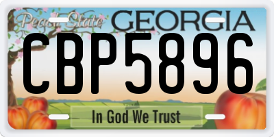 GA license plate CBP5896