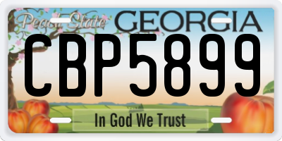 GA license plate CBP5899