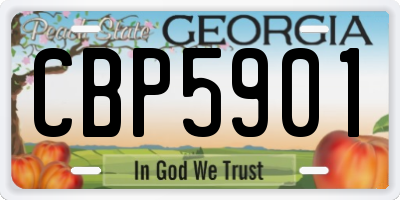 GA license plate CBP5901