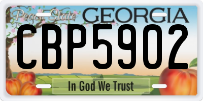 GA license plate CBP5902