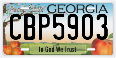 GA license plate CBP5903