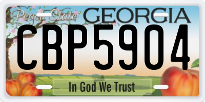 GA license plate CBP5904
