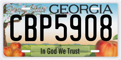 GA license plate CBP5908
