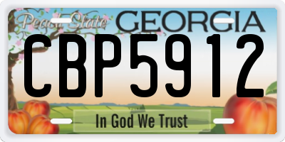 GA license plate CBP5912