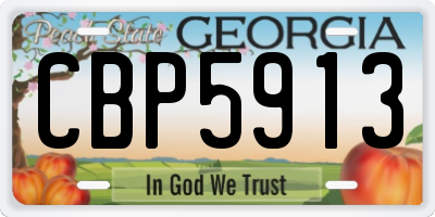 GA license plate CBP5913