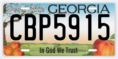 GA license plate CBP5915