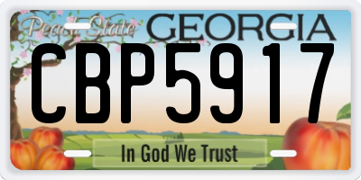 GA license plate CBP5917