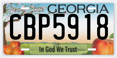 GA license plate CBP5918