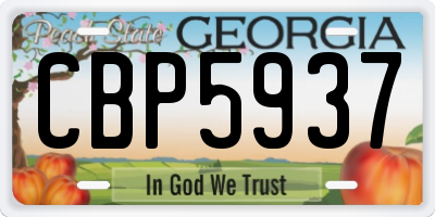 GA license plate CBP5937