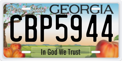 GA license plate CBP5944