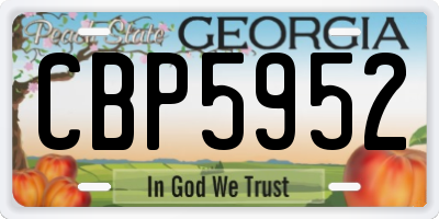 GA license plate CBP5952